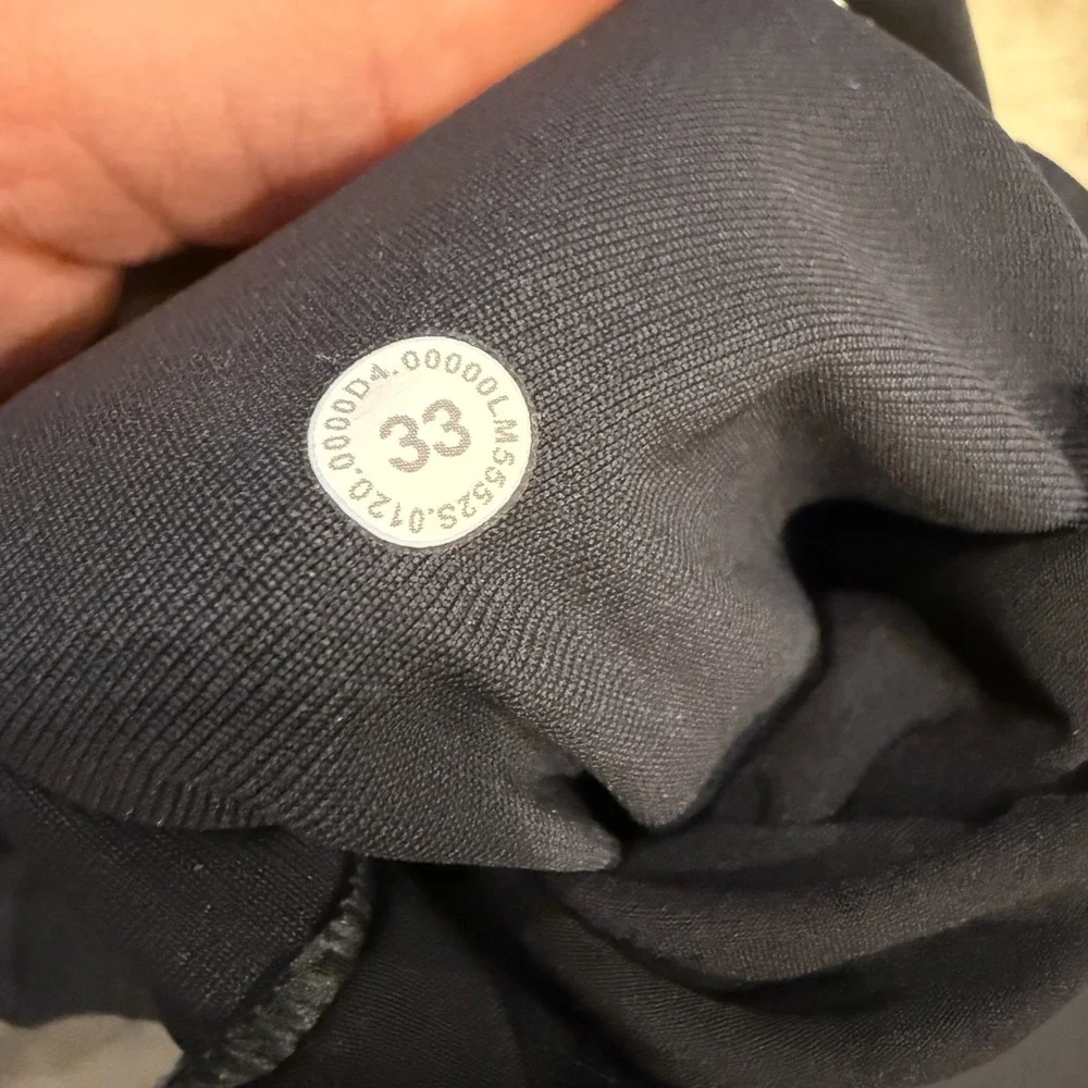 Lululemon Mens ABC Performance Pants Black 5-Pockets Straight Leg 33